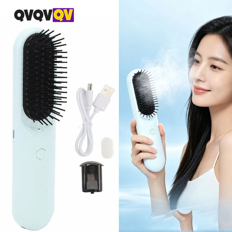 Hair Care Essential Oil Atomizing - Negatieve ionen haarkam, elektrische hoofdhuidmassager, 2-in-1
